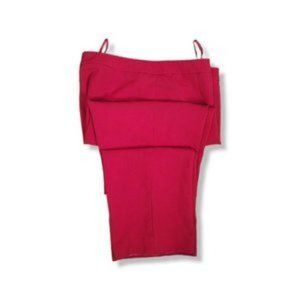 Kasper Women's True Red Fire Engine Red Comfort Straight Flat Front Pant Size 16